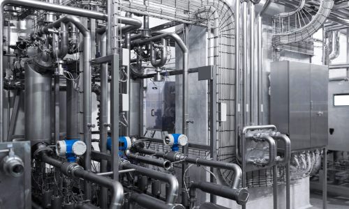 Industrial zone,The equipment of oil refining,number of electric motors with reducers. Food industry. Details distribution system of a modern brewery. Equipment and industrial tools